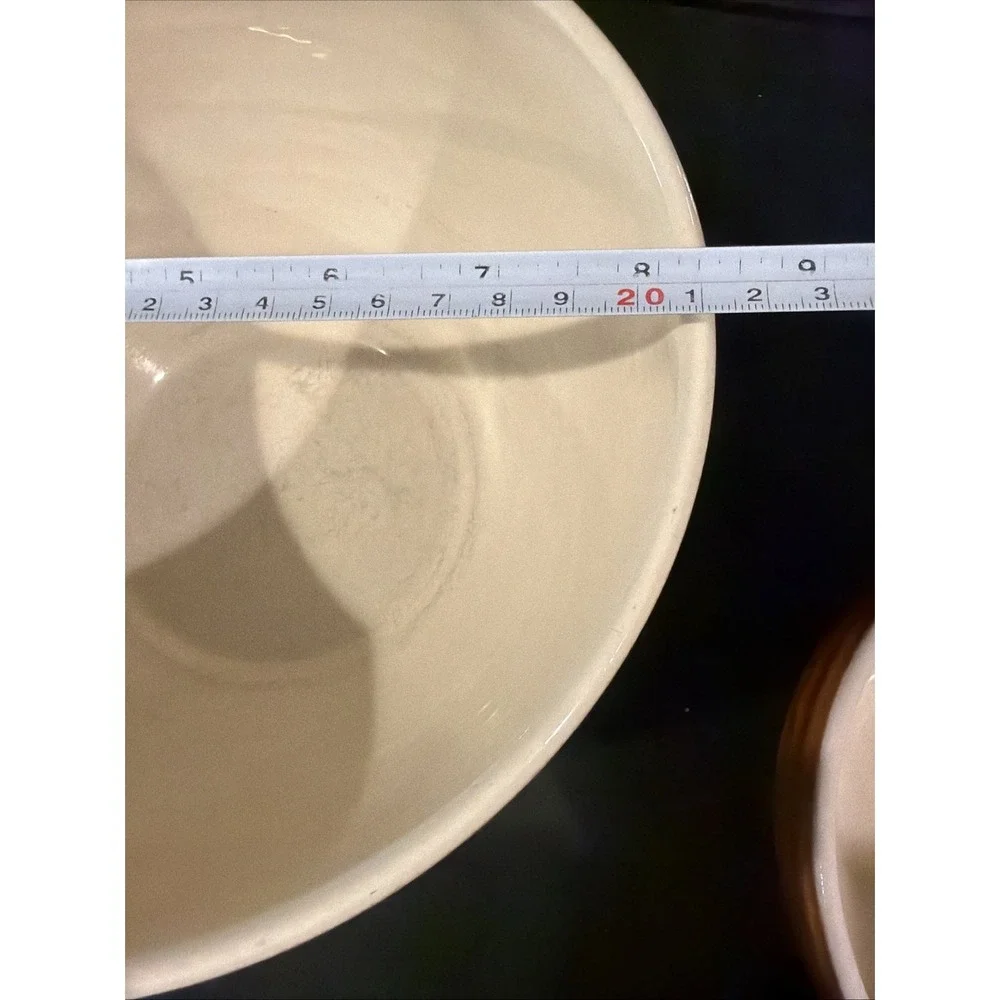 Emile Henry Vtg Ribbed Mixing Bowl 2 Piece Set 65-62 65-64 Modela Depose France